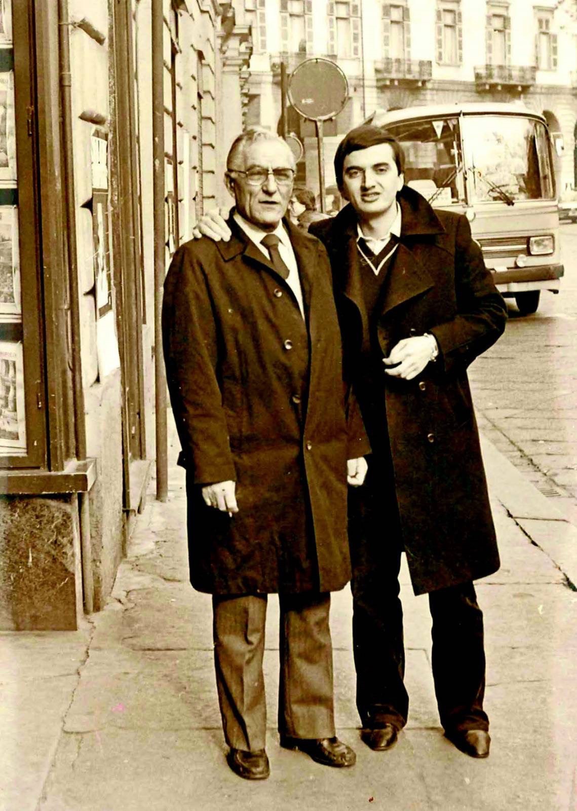 Torino, 15. novembar 1980. godine: Rajko Mitić i Milan Ždrale